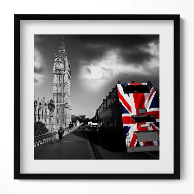 Obraz v ráme Big Ben a londýnsky autobus
