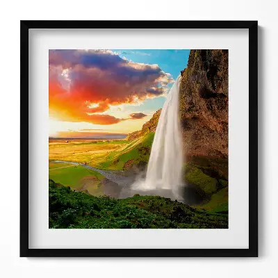 Obraz v ráme Vodopád na Islande