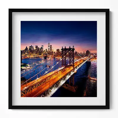 Obraz v ráme New York západ slnka nad Manhattanom