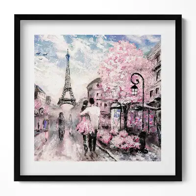 Obraz v ráme Paríž a Eiffelova veža