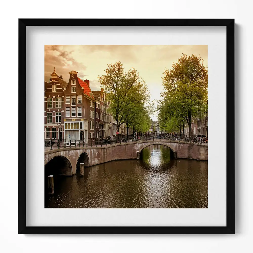 Obraz v ráme Kanály v centre Amsterdamu