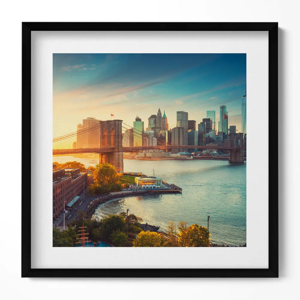 Obraz v ráme New York Manhattan Brooklynský most