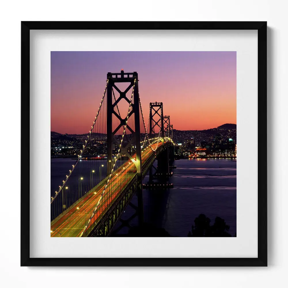 Obraz v ráme Most San Francisco a západ slnka