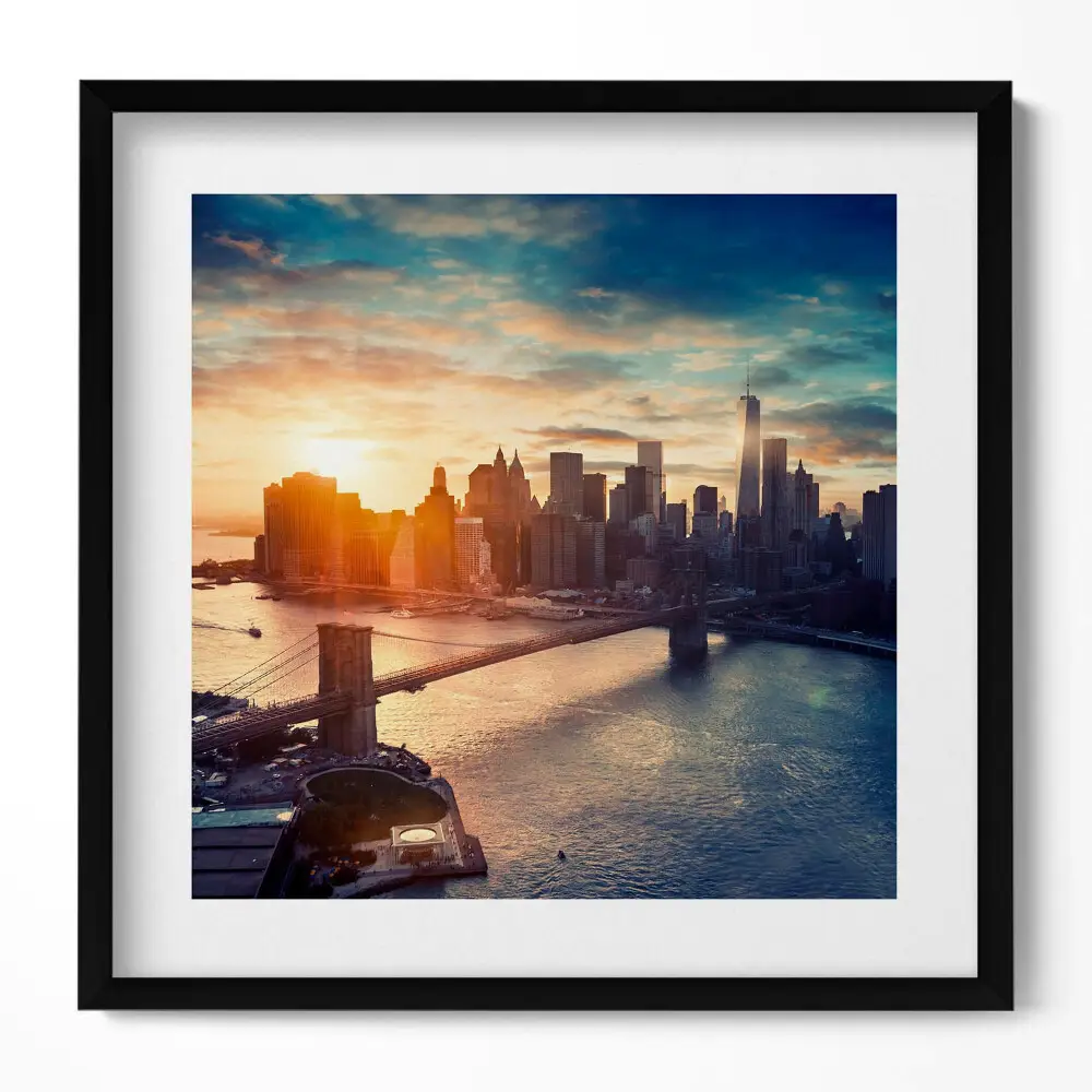 Obraz v ráme New York Manhattan a západ slnka