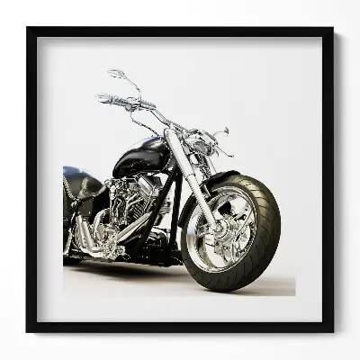 Obraz v ráme Čierny motocykel