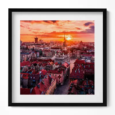 Obraz v ráme panoráma mesta Poznaň