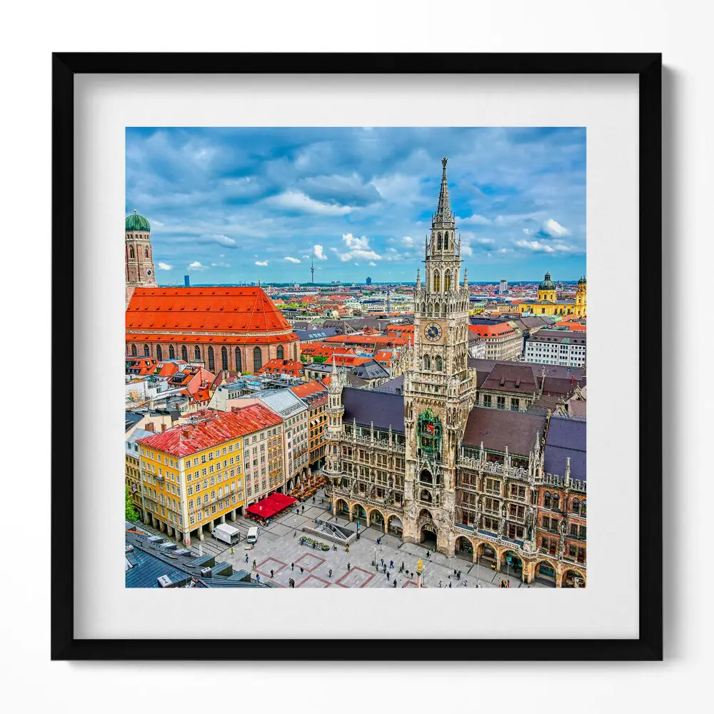 Obraz v ráme Mníchovská radnica Marienplatz