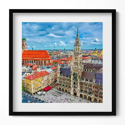 Obraz v ráme Mníchovská radnica Marienplatz