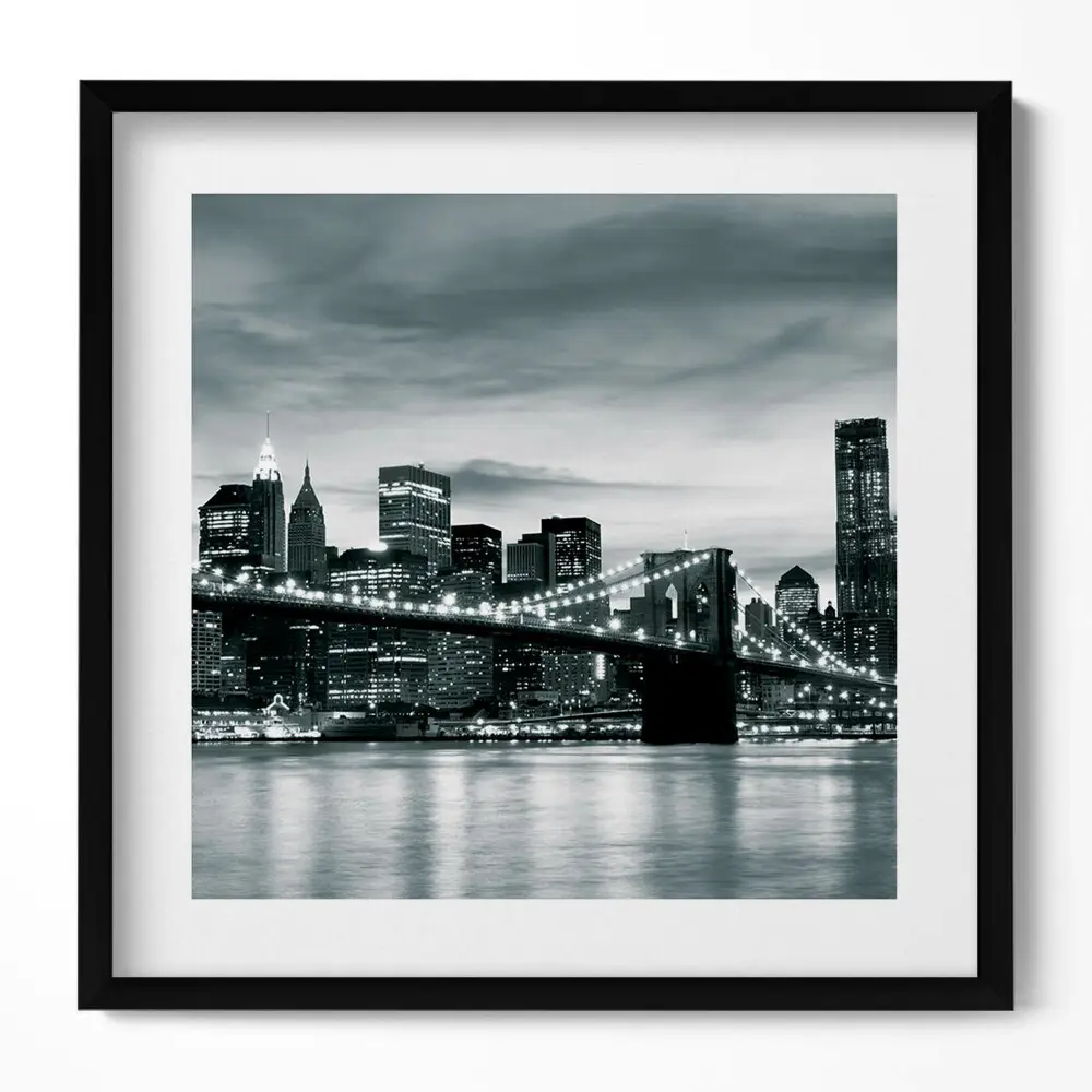 Obraz v ráme Nová panoráma Brooklynského mosta