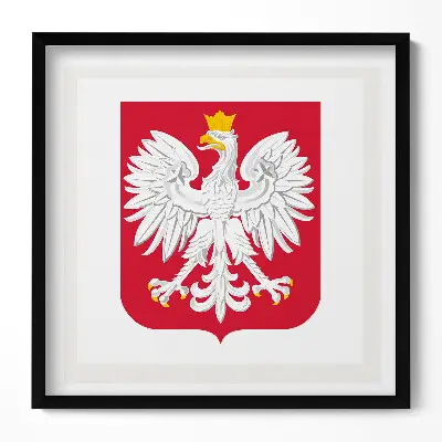 Obraz v ráme Biely orol, štátny znak Poľska