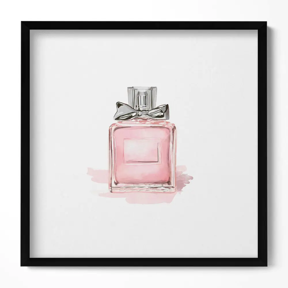 Obraz v ráme Ružový parfum s mašľou