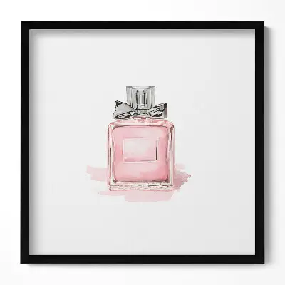 Obraz v ráme Ružový parfum s mašľou