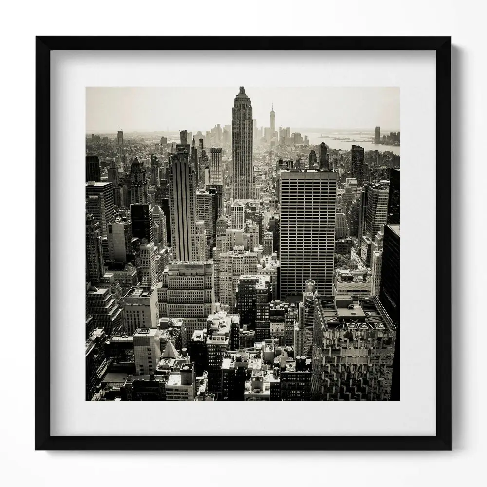 Obraz v ráme Čiernobiela panoráma New Yorku