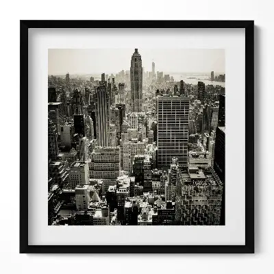 Obraz v ráme Čiernobiela panoráma New Yorku