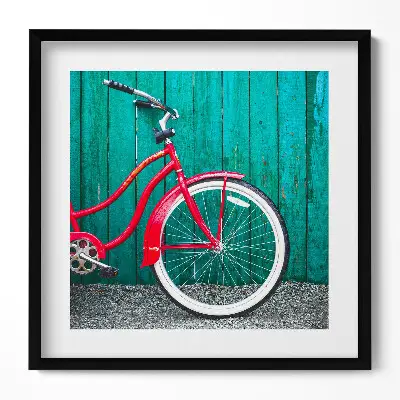 Obraz v ráme Červený bicykel