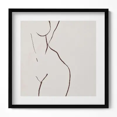 Obraz v ráme Lineart ženská silueta