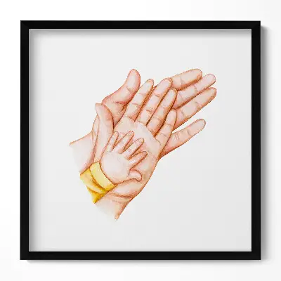 Obraz v ráme Ilustrácia rodinnej ruky