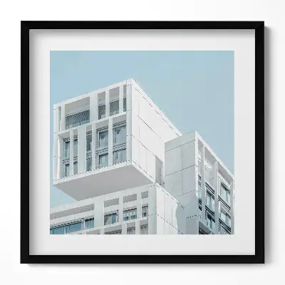 Obraz v ráme Architektúra bielej minimalistickej budovy