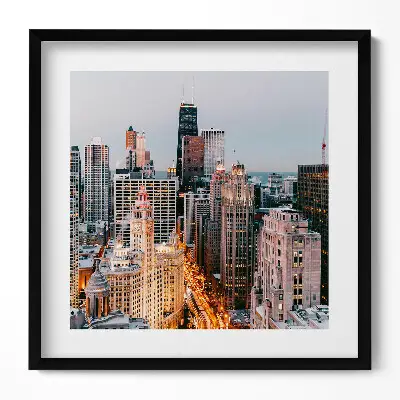 Obraz v ráme Panoráma veľkomesta večer