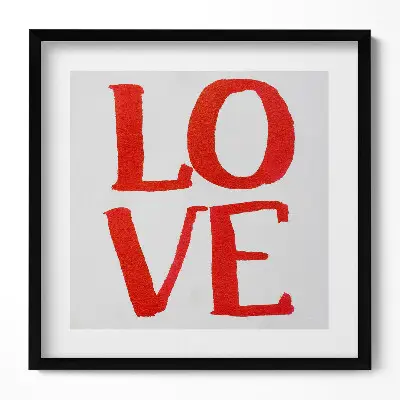 Obraz v ráme Červené graffiti písmo LOVE
