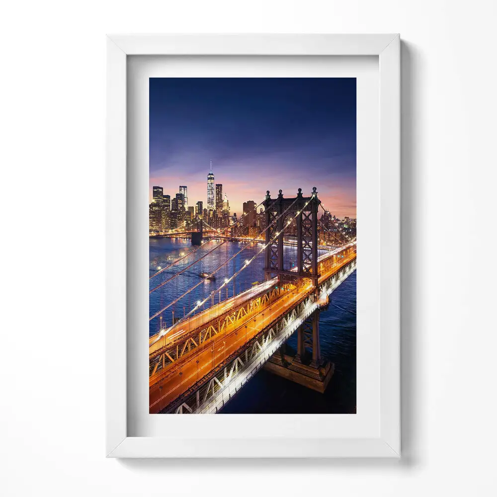 Obraz v ráme New York západ slnka nad Manhattanom