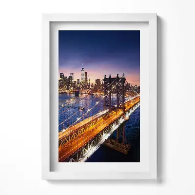Obraz v ráme New York západ slnka nad Manhattanom