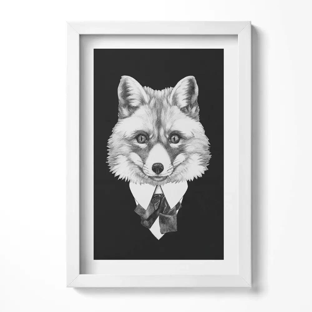 Obraz v ráme Ilustrácia líščej hlavy