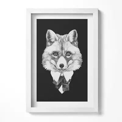 Obraz v ráme Ilustrácia líščej hlavy