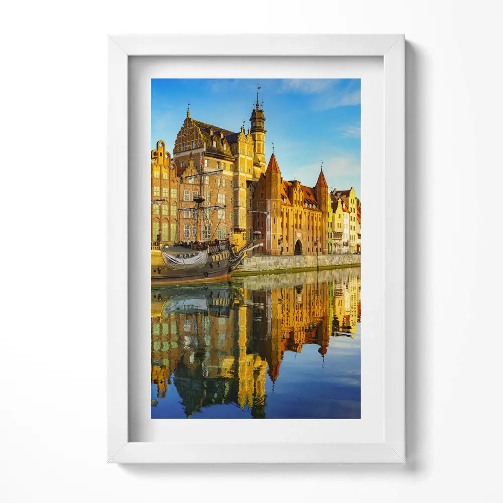 Obraz v ráme Gdansk rieka Motlawa