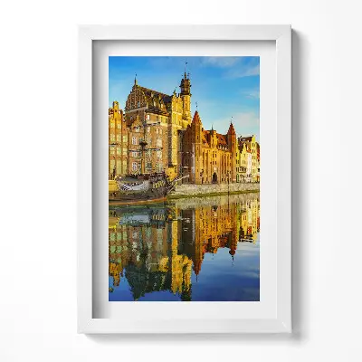 Obraz v ráme Gdansk rieka Motlawa