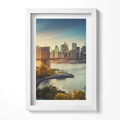 Obraz v ráme New York Manhattan Brooklynský most
