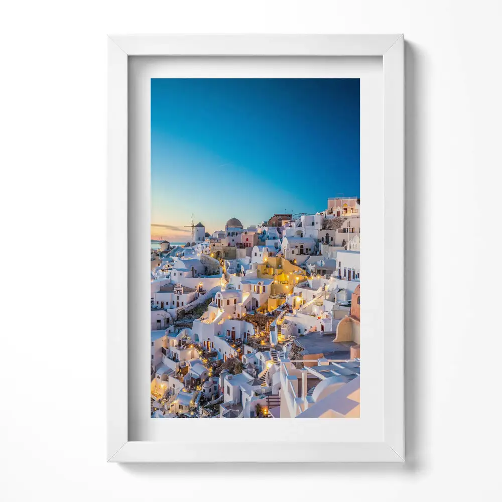 Obraz v ráme Západ slnka na Santorini