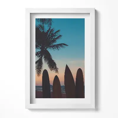 Obraz v ráme Surfovanie na tropickej pláži