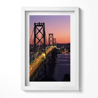 Obraz v ráme Most San Francisco pri západe slnka