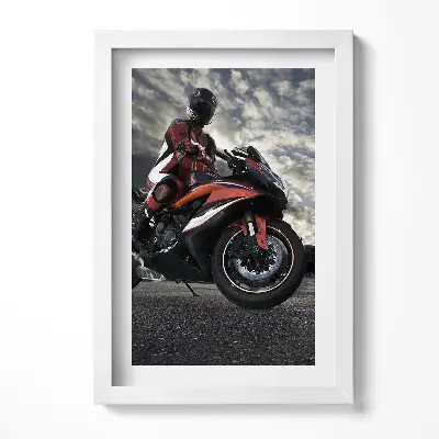 Obraz v ráme Muž na motorke