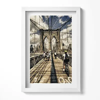 Obraz v ráme Pohľad na Brooklynský most v New Yorku