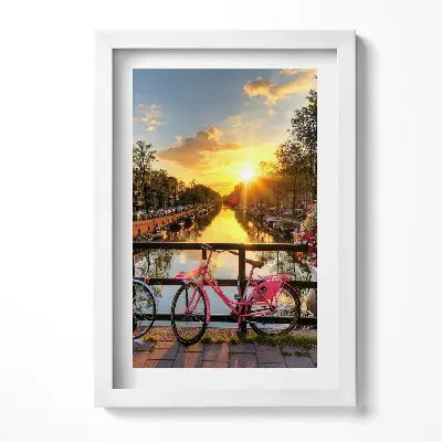 Obraz v ráme Východ slnka nad Amsterdamom