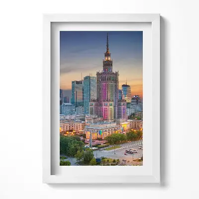 Obraz v ráme Panoráma západu slnka vo Varšave