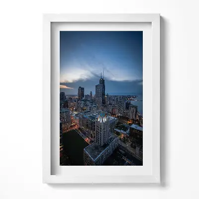 Obraz v ráme s fotografiou mesta Chicago