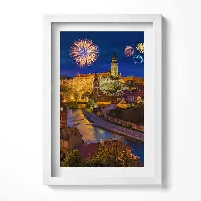 Obraz v ráme Ohňostroj Krumlov Česká republika