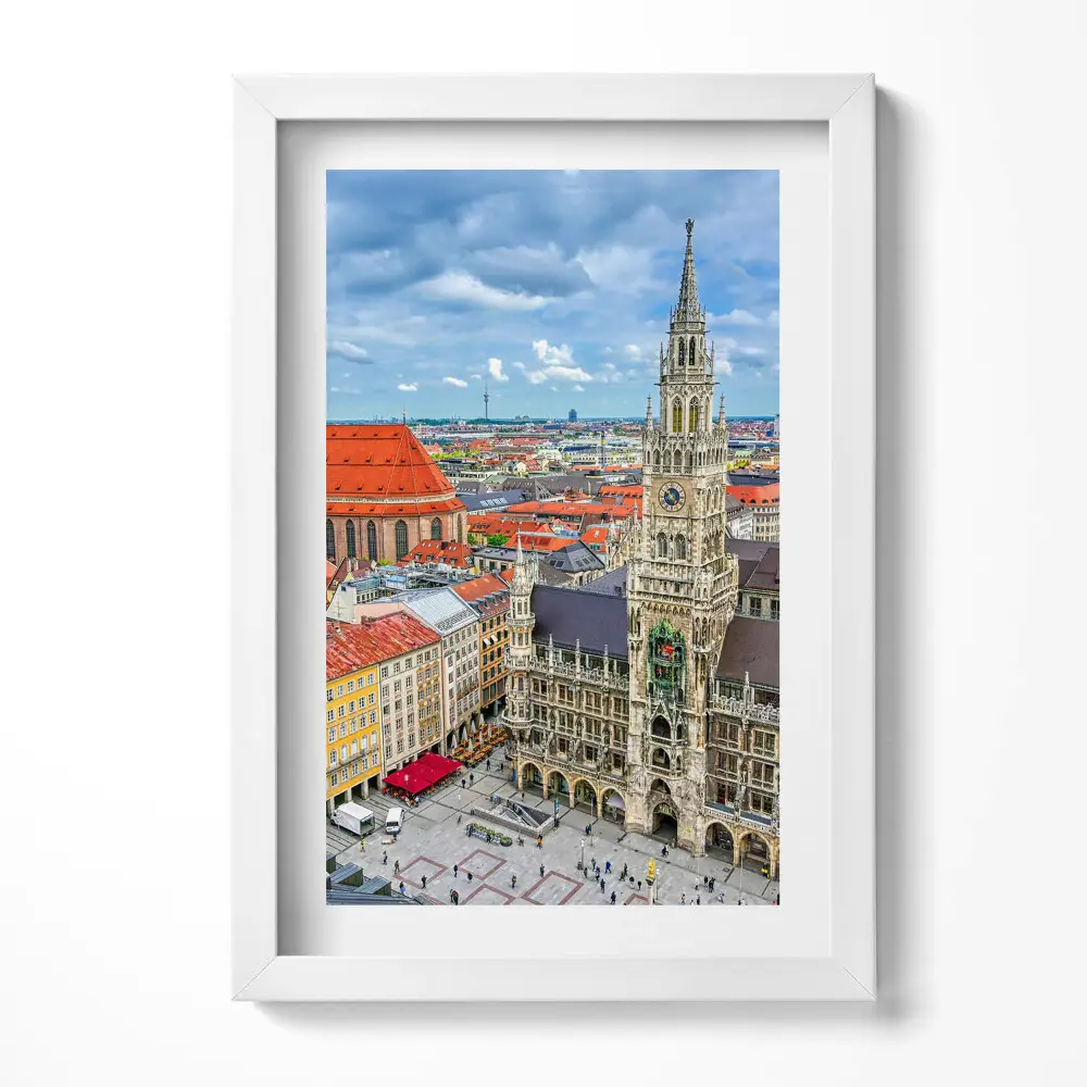 Obraz v ráme Mníchovská radnica na Marienplatz