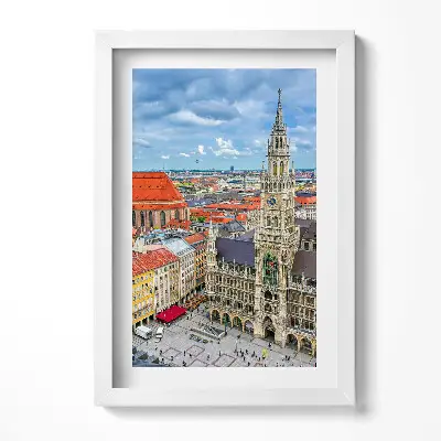 Obraz v ráme Mníchovská radnica na Marienplatz