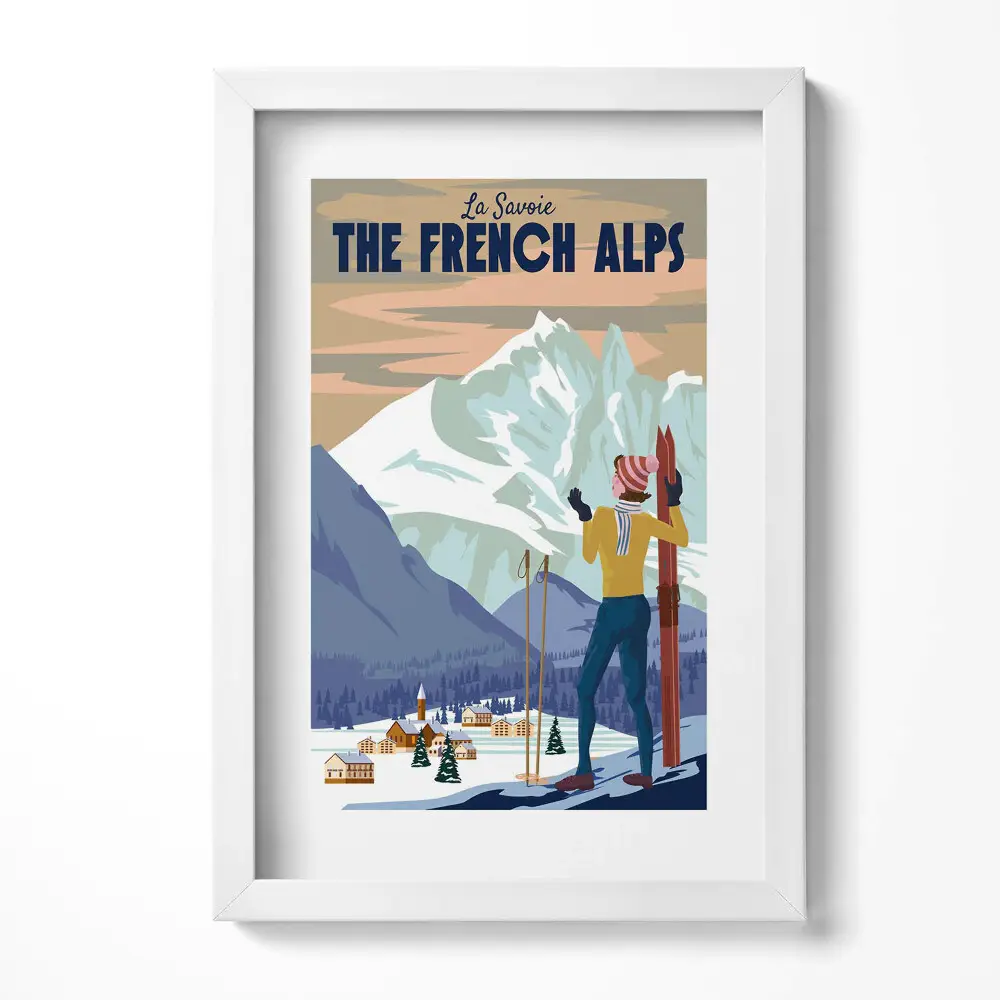 Plagát Francúzske Alpy v ráme