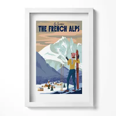 Plagát Francúzske Alpy v ráme