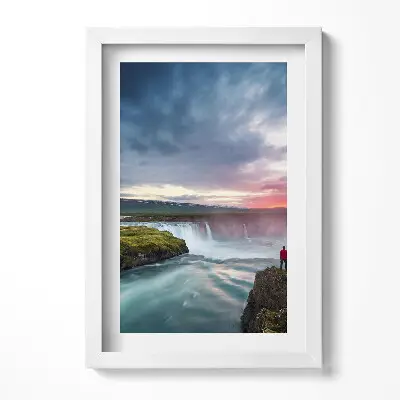 Obraz v ráme Krajina s vodopádom Godafoss