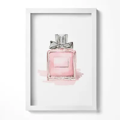 Obraz v ráme Ružový parfum s mašľou