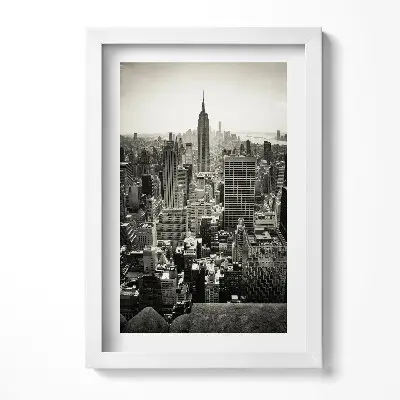 Obraz v ráme Čiernobiela panoráma New Yorku