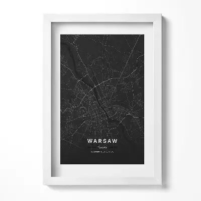 Obraz v ráme Mapa mesta Varšava v Poľsku