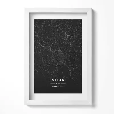Obraz v ráme Mapa mesta Miláno Taliansko