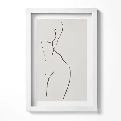 Obraz v ráme Lineart ženská silueta